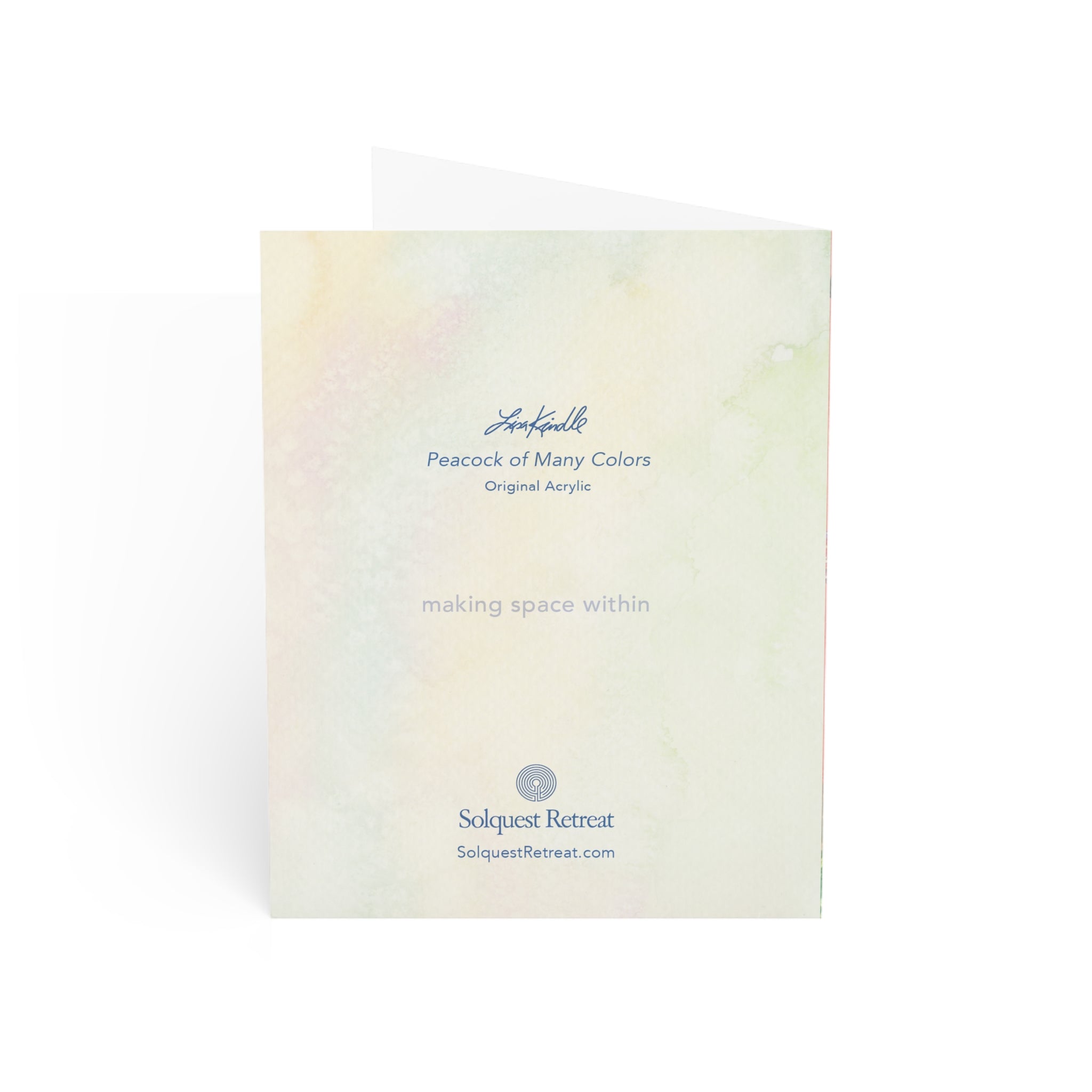 Peacock of Many Colors Greeting Cards – Vibrant Floral Handmade Art (Pack of 1, 10, 30, 50)