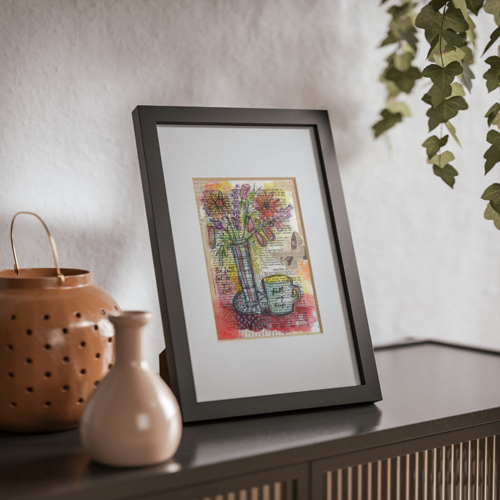 Fill My Cup, Lord Watercolor Collage - 5" x 7" Framed Print