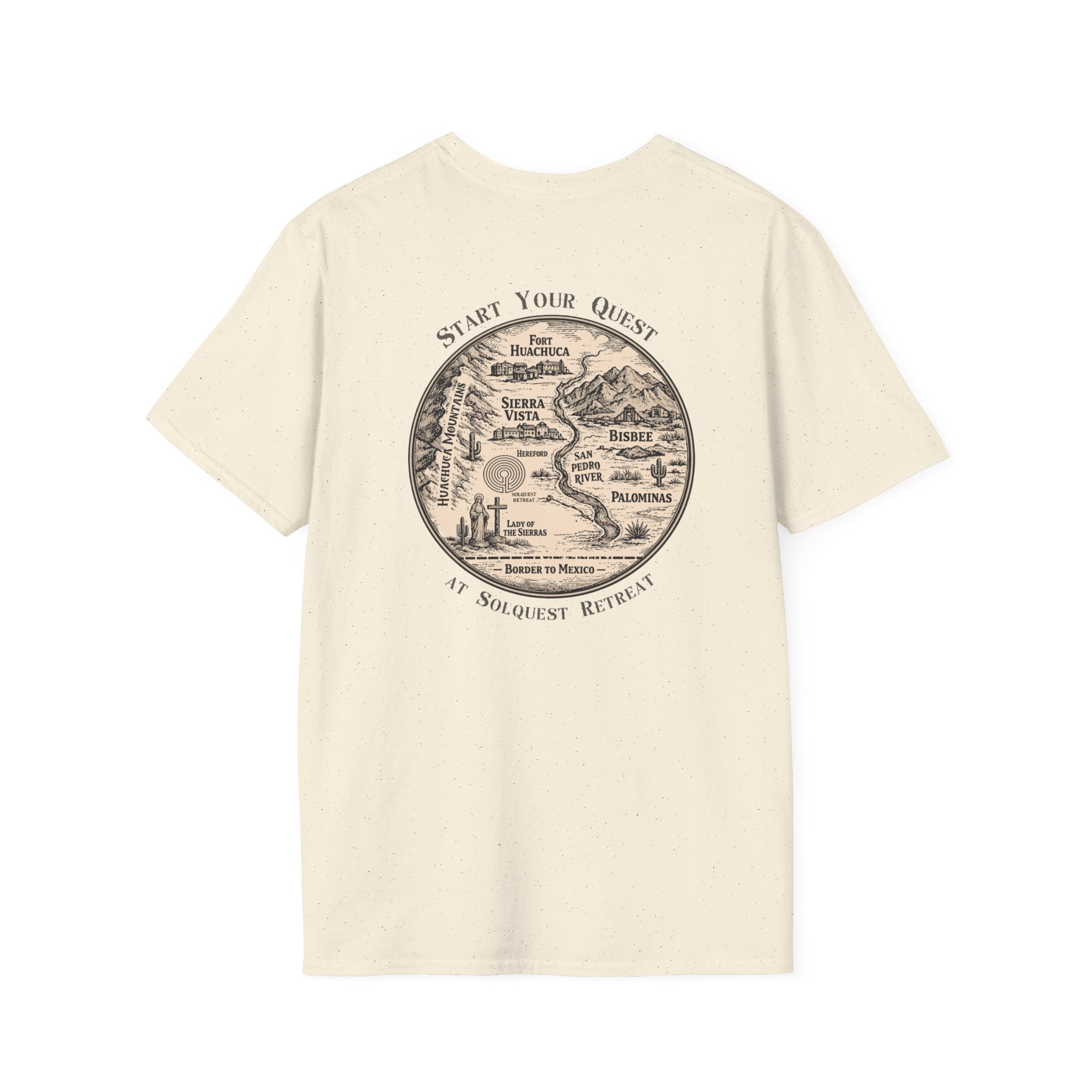 Official Solquest Retreat T-Shirt — “Start Your Quest” Vintage Travel Tee
