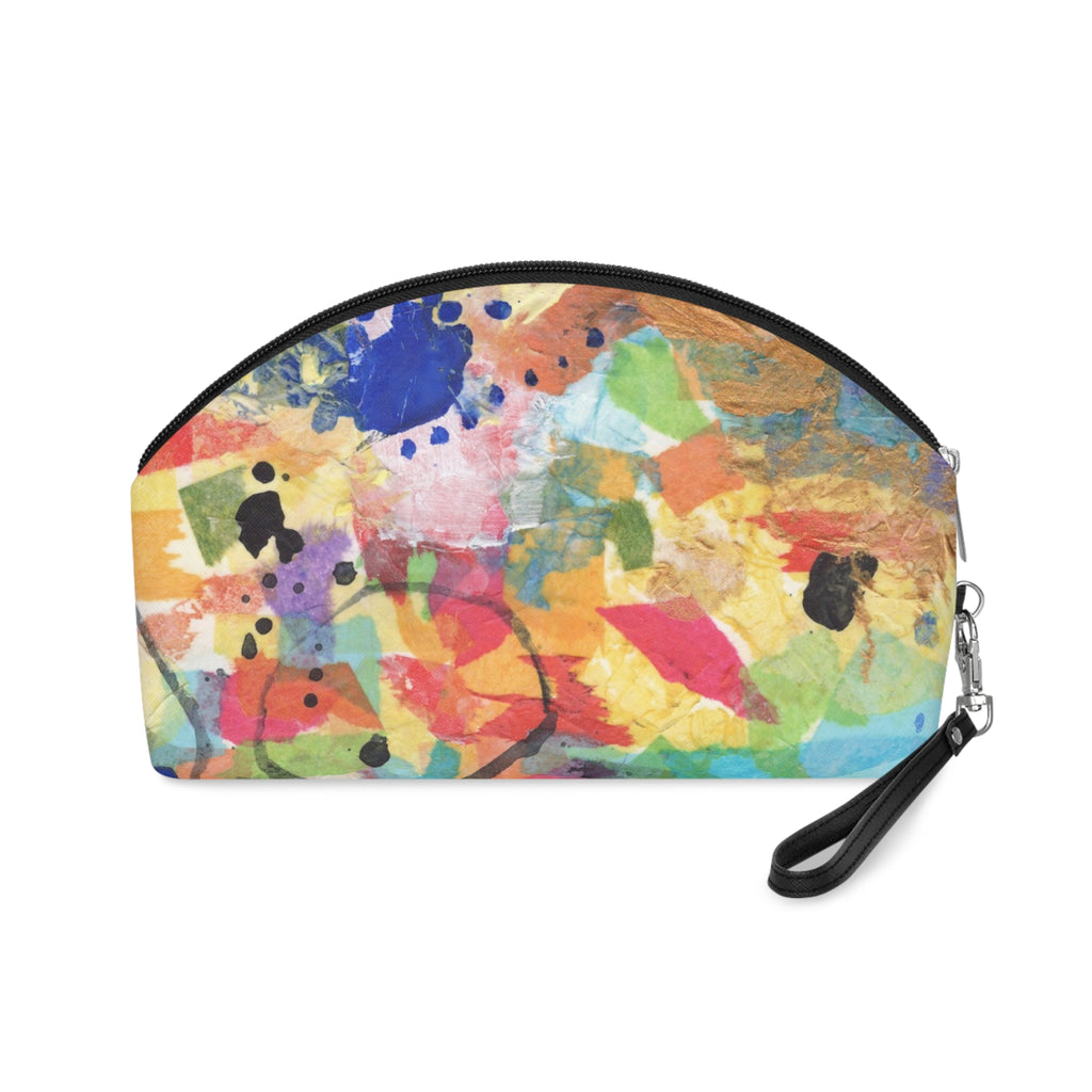 Pencil Pouch — "Live in Full Color" Abstract Art Pencil Supply Zippered Bag