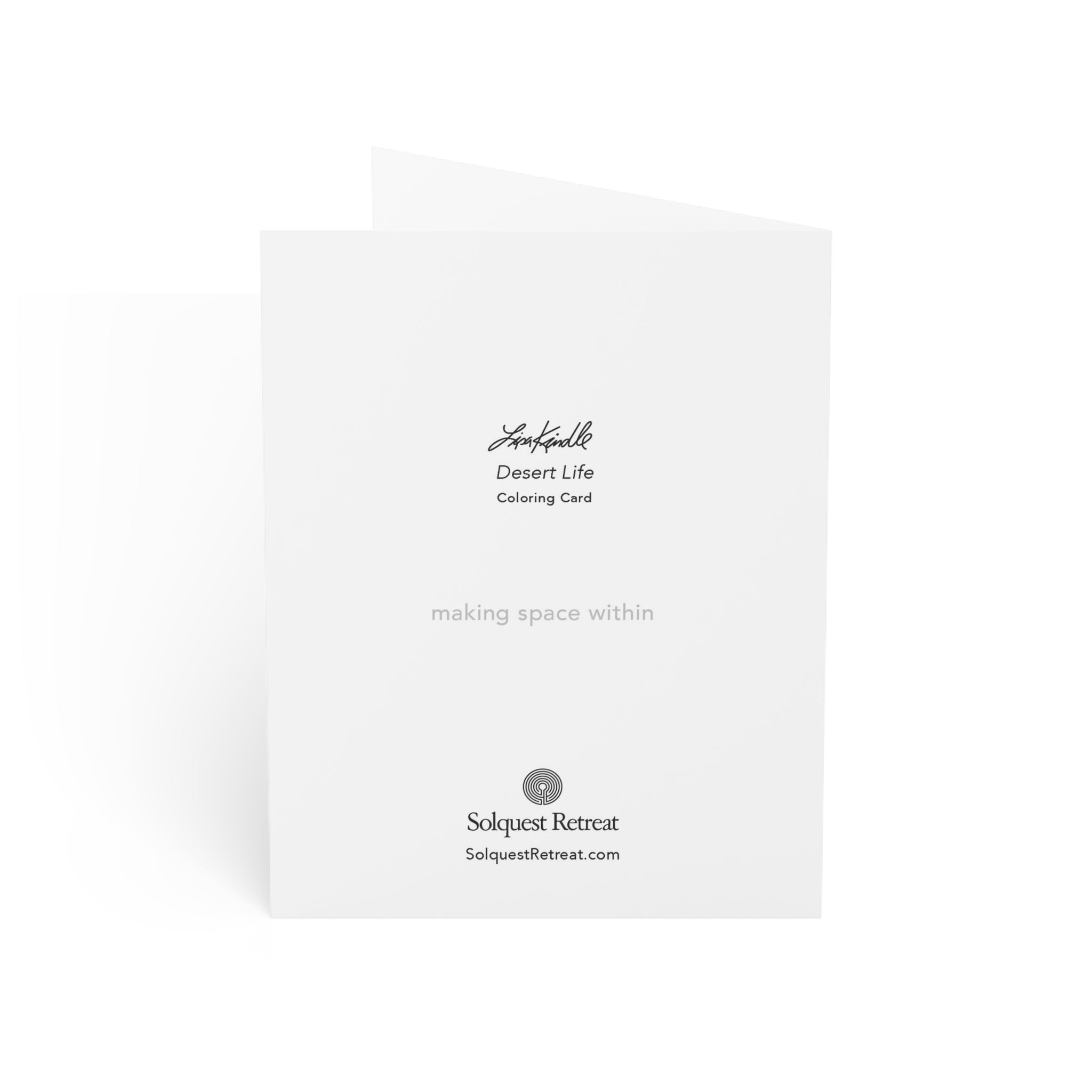 Desert Life Coloring Greeting Cards — Pack of 1/10/30/50 (Bird & Cactus Design)