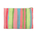 Striped Cosmetic Pouch — Colorful Pastel Makeup Accessory Bag