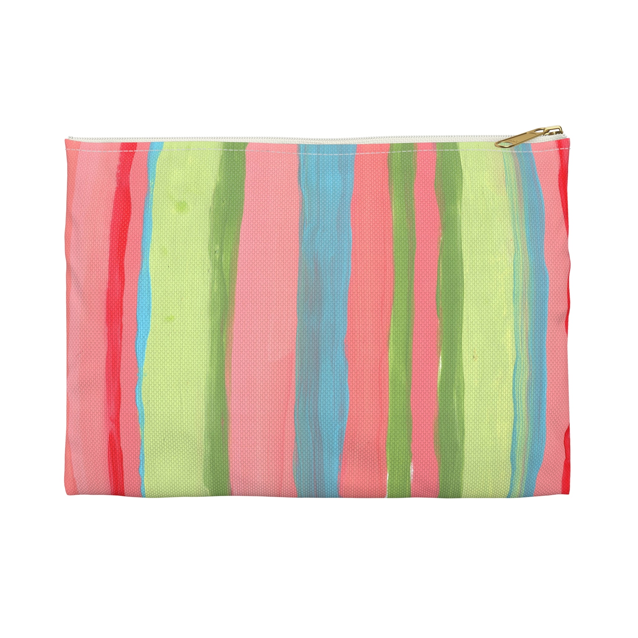 Striped Cosmetic Pouch — Colorful Pastel Makeup Accessory Bag