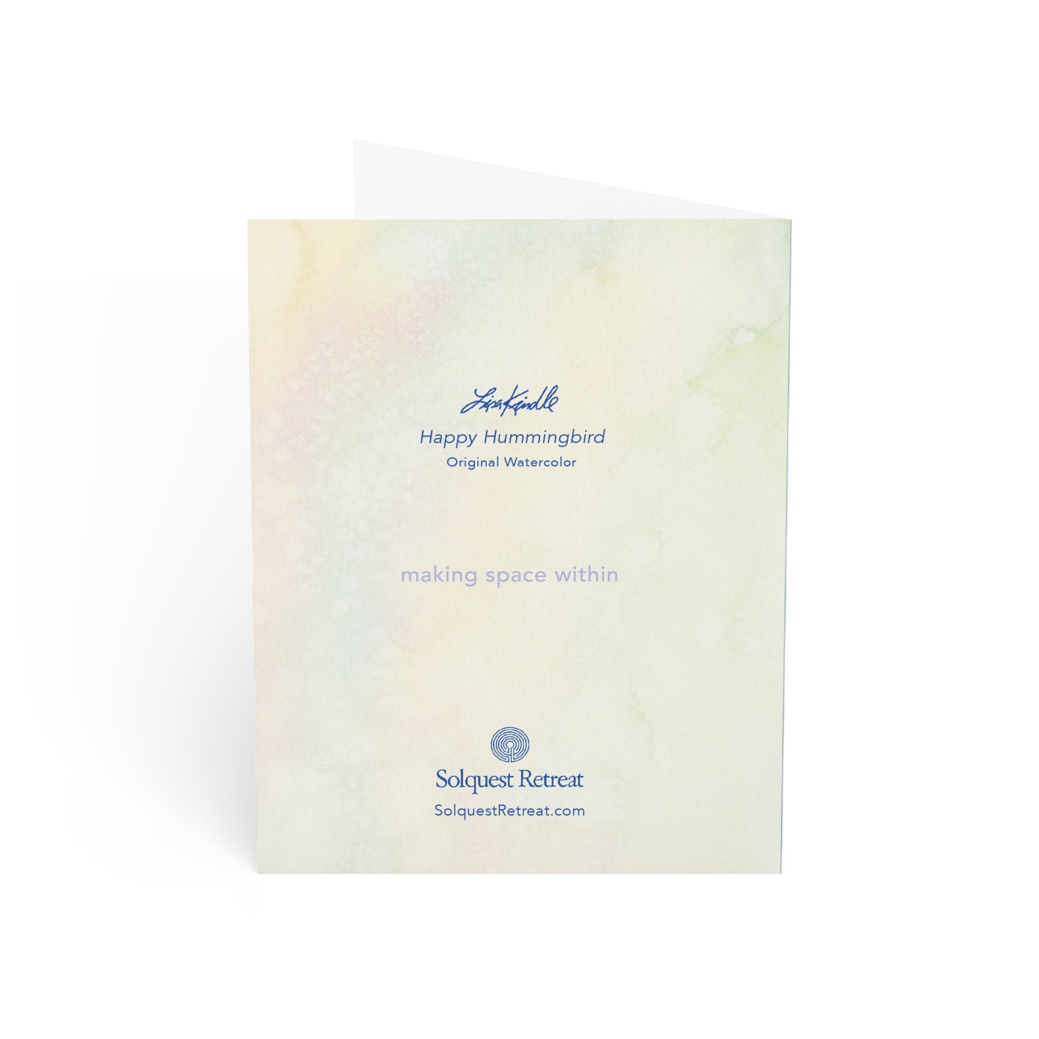Happy Hummingbird Watercolor Greeting Card — Blank Inside (Pack of 1/10/30/50)