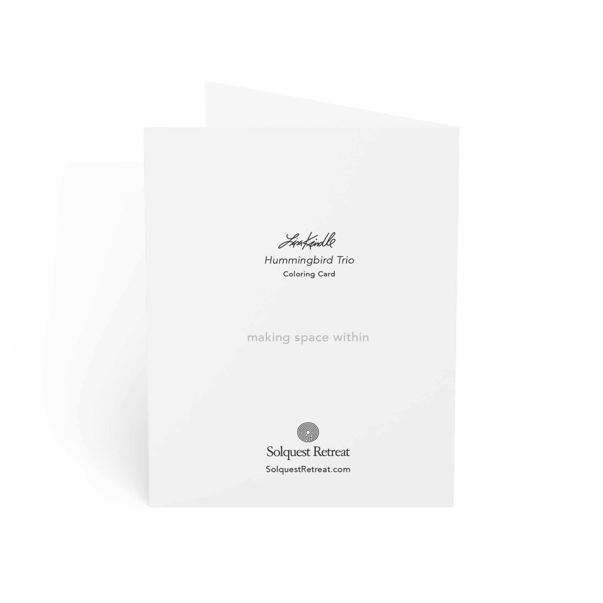 Hummingbird Trio Coloring Greeting Cards — Pack of 1/10/30/50