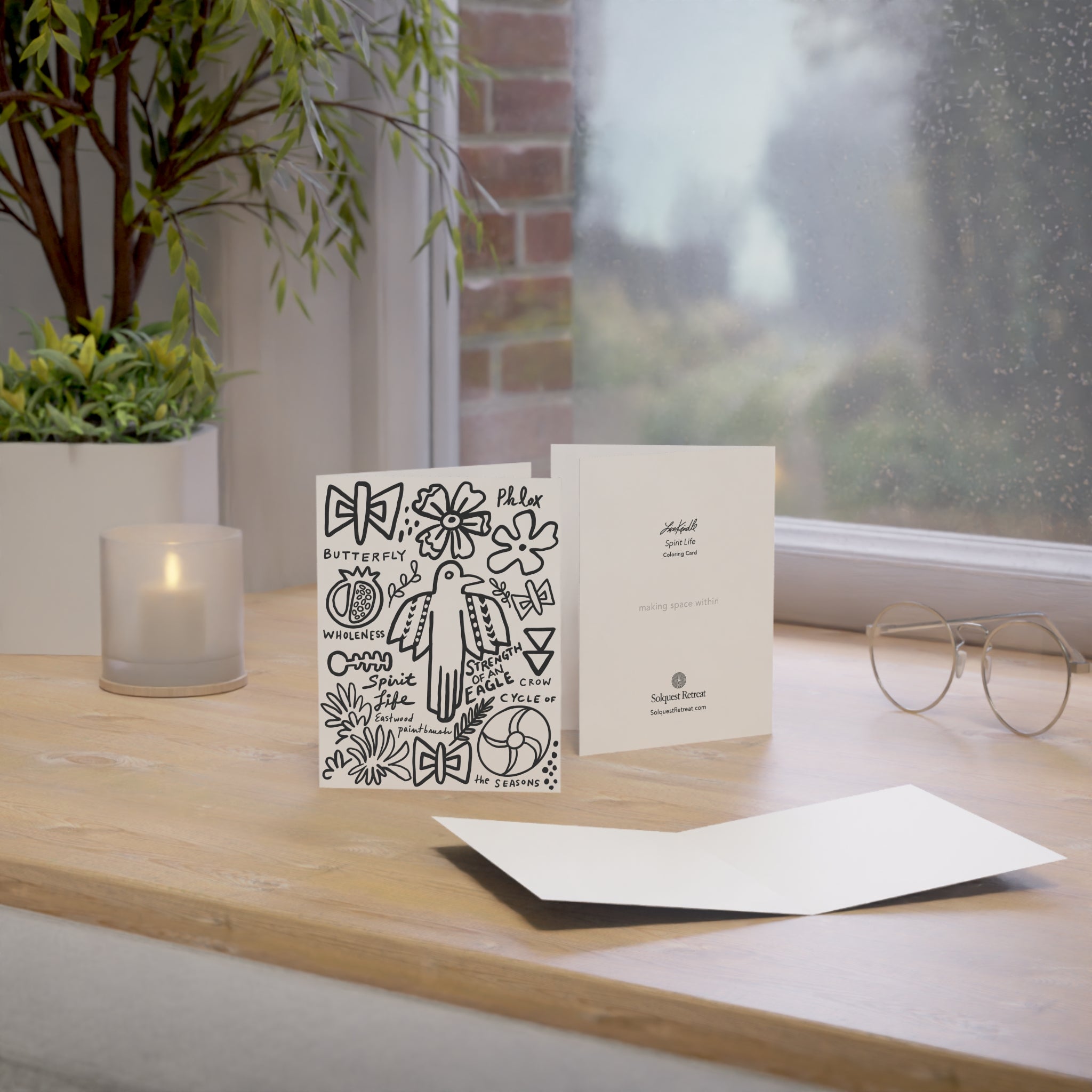 Spirit Life Coloring Greeting Card - Blank Inside (Single or Multi-Pack)