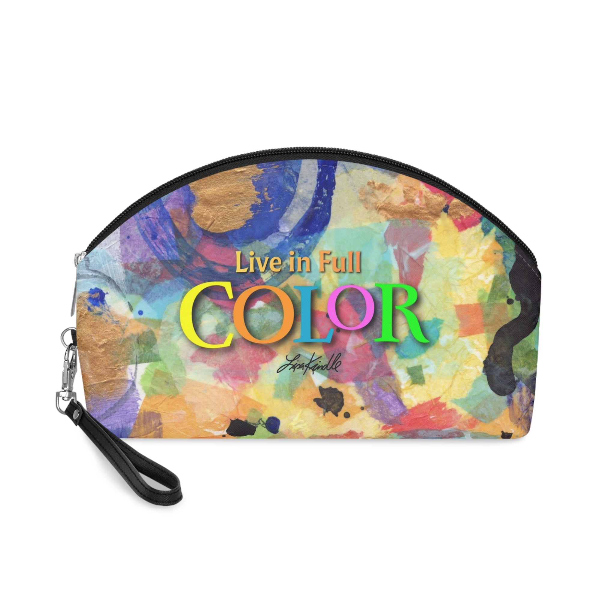 Pencil Pouch — "Live in Full Color" Abstract Art Pencil Supply Zippered Bag