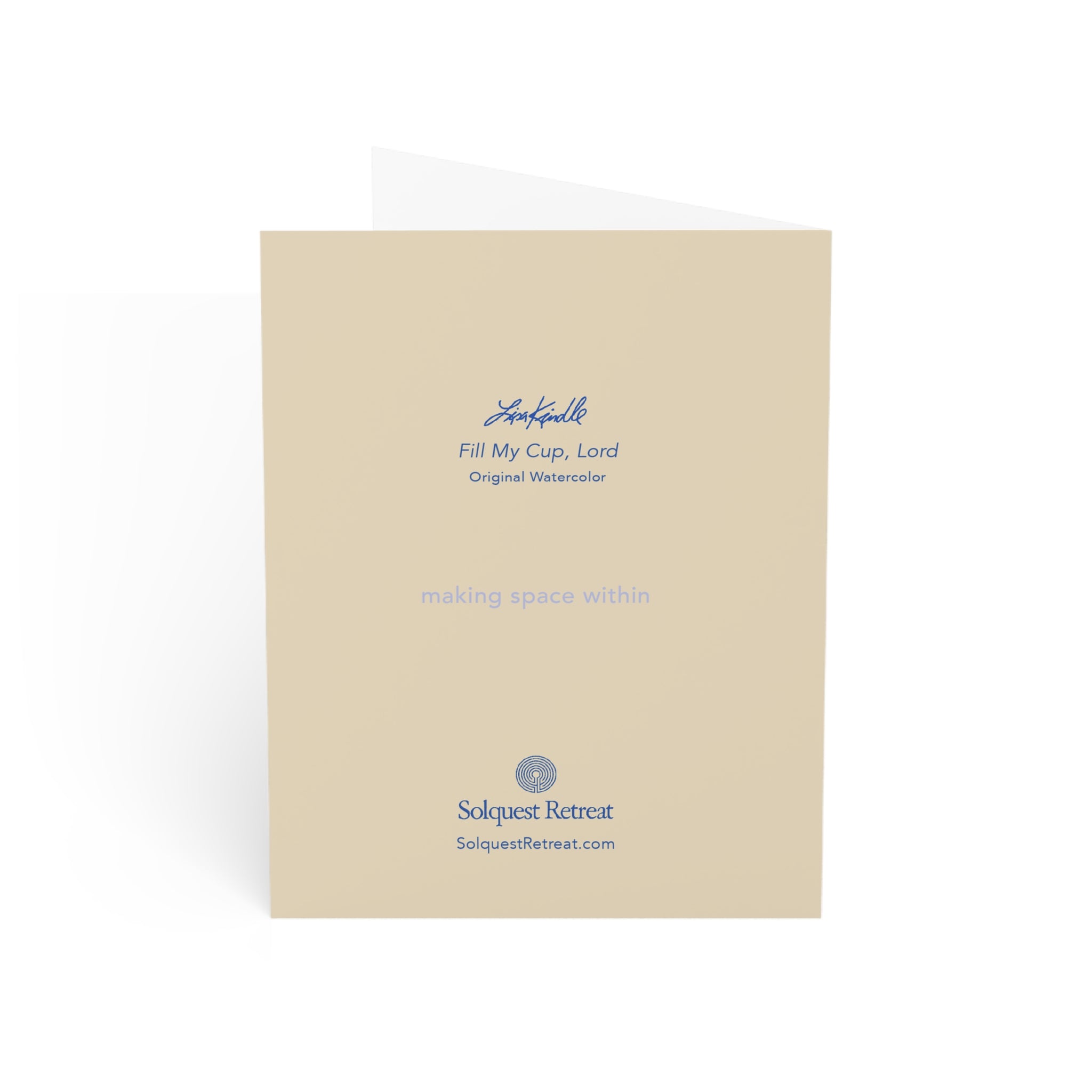 Fill My Cup, Lord — Watercolor Collage Sympathy/Encouragement Note (Pack of 1, 10, 30, 50)