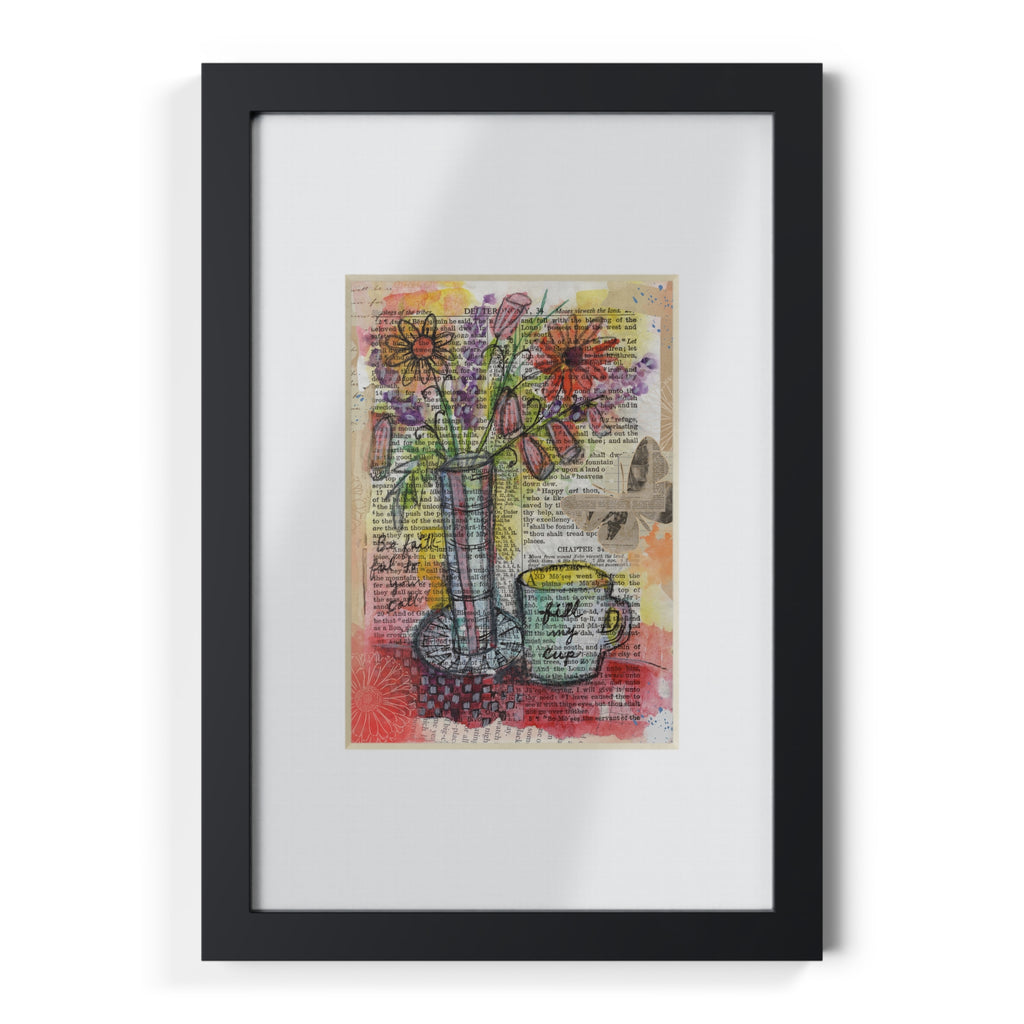 Fill My Cup, Lord Watercolor Collage - 5" x 7" Framed Print
