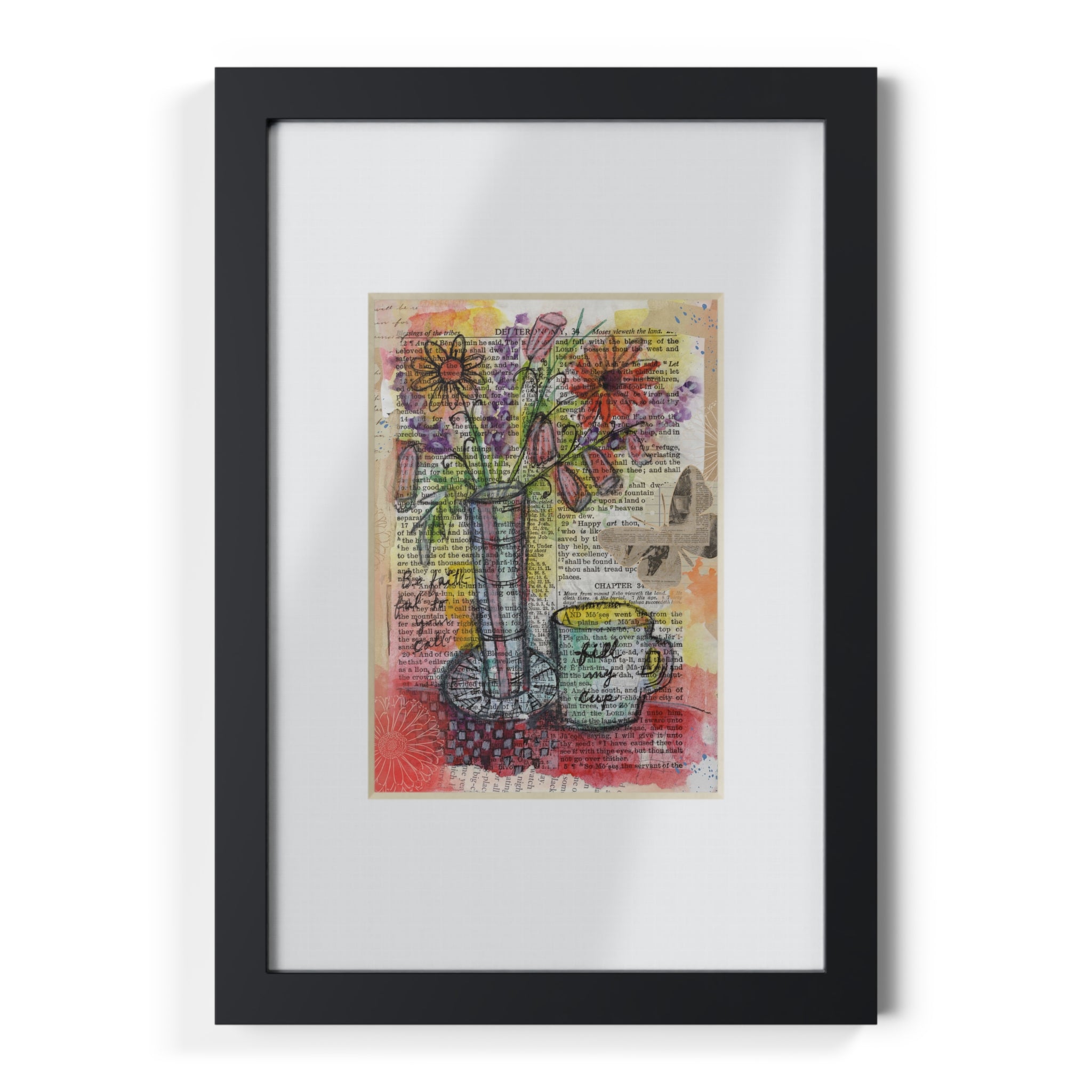 Fill My Cup, Lord Watercolor Collage - 5" x 7" Framed Print