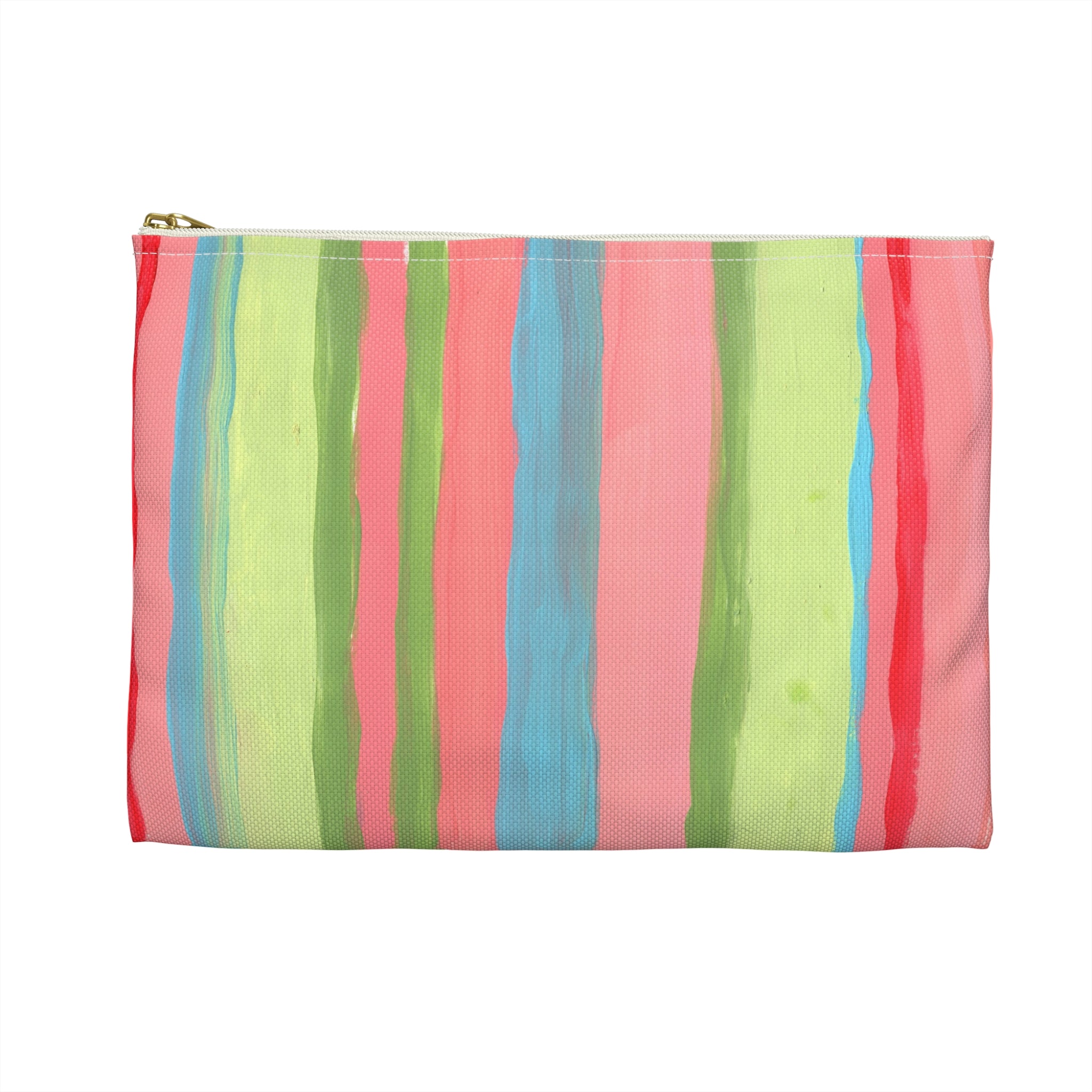 Striped Cosmetic Pouch — Colorful Pastel Makeup Accessory Bag