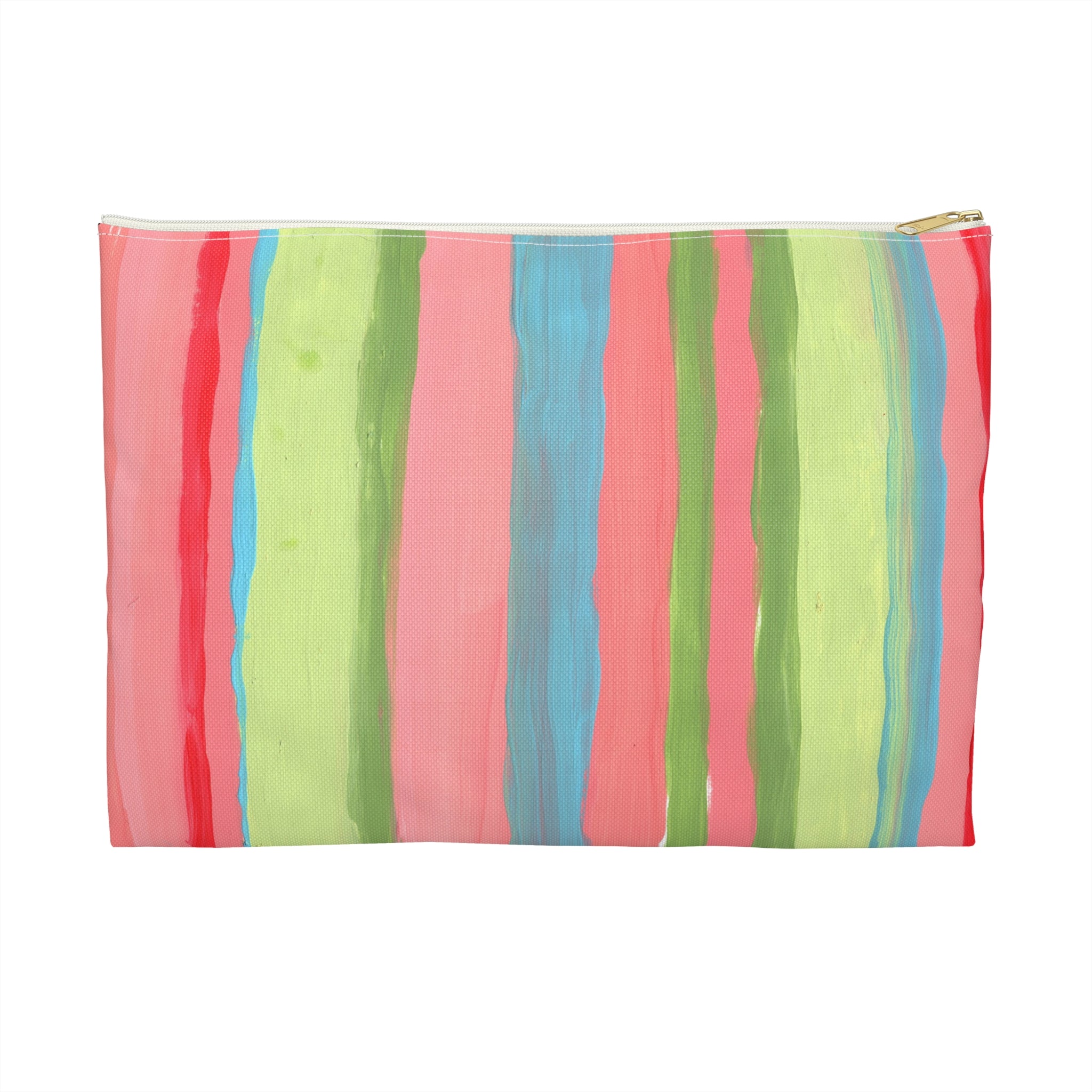 Striped Cosmetic Pouch — Colorful Pastel Makeup Accessory Bag