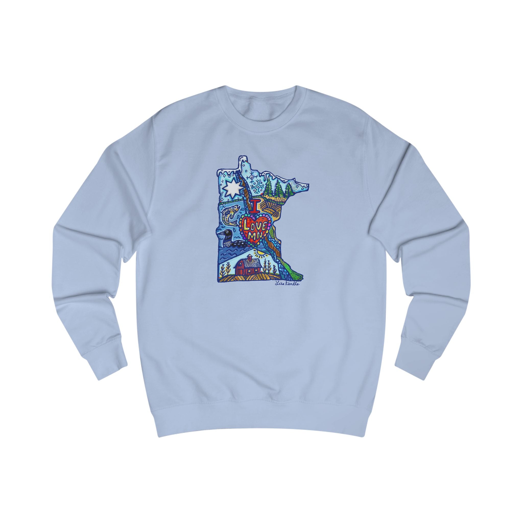 I LOVE Minnesota 'Stay Cool' Sweatshirt — Colorful State Map Graphic Cozy Crewneck