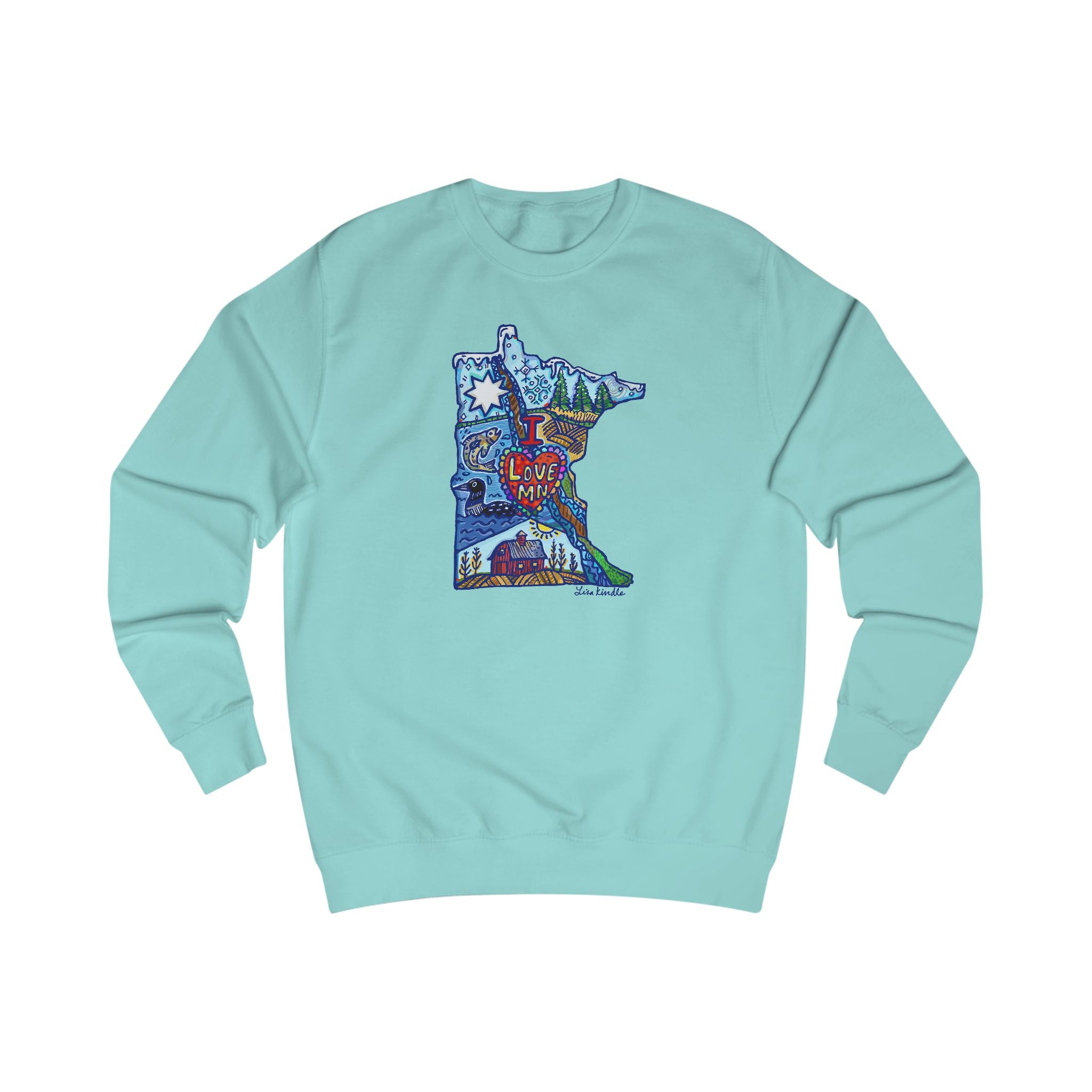 I LOVE Minnesota 'Stay Cool' Sweatshirt — Colorful State Map Graphic Cozy Crewneck