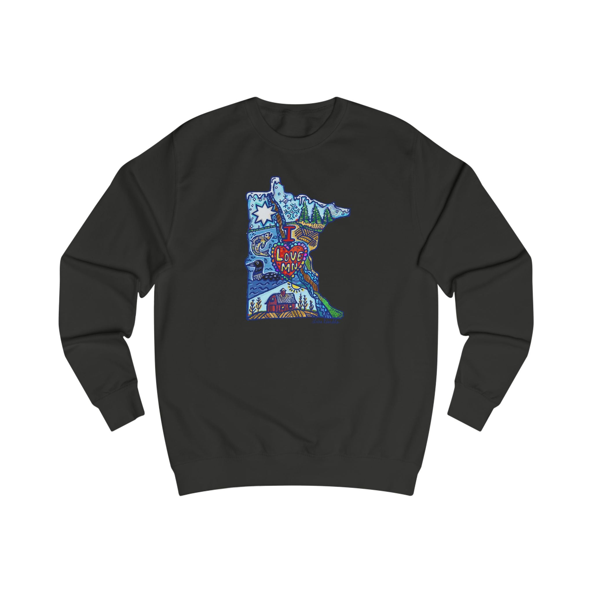 I LOVE Minnesota 'Stay Cool' Sweatshirt — Colorful State Map Graphic Cozy Crewneck