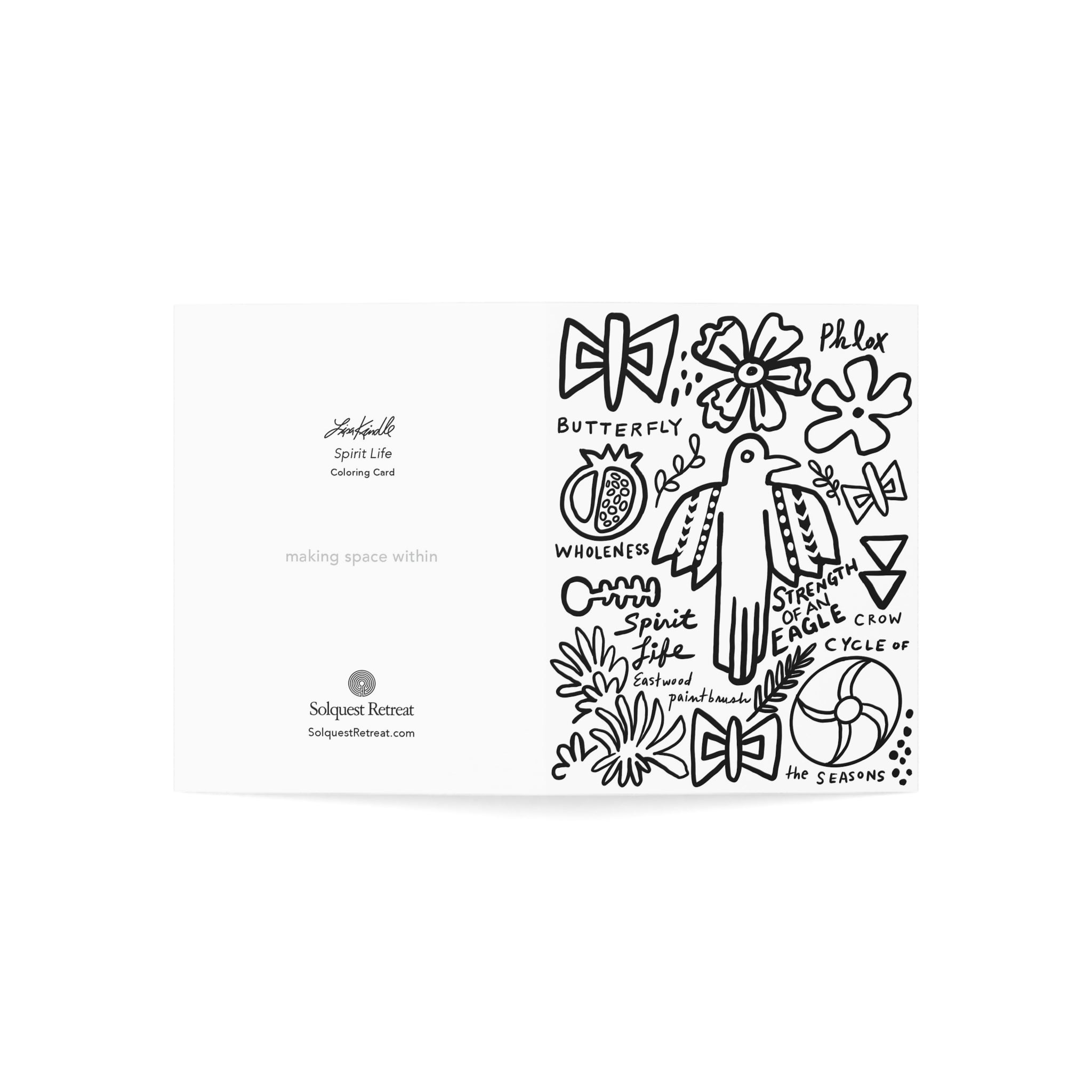 Spirit Life Coloring Greeting Card - Blank Inside (Single or Multi-Pack)