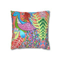 Peacock Decorative Pillow Cover — Colorful Floral Throw Pillowcase