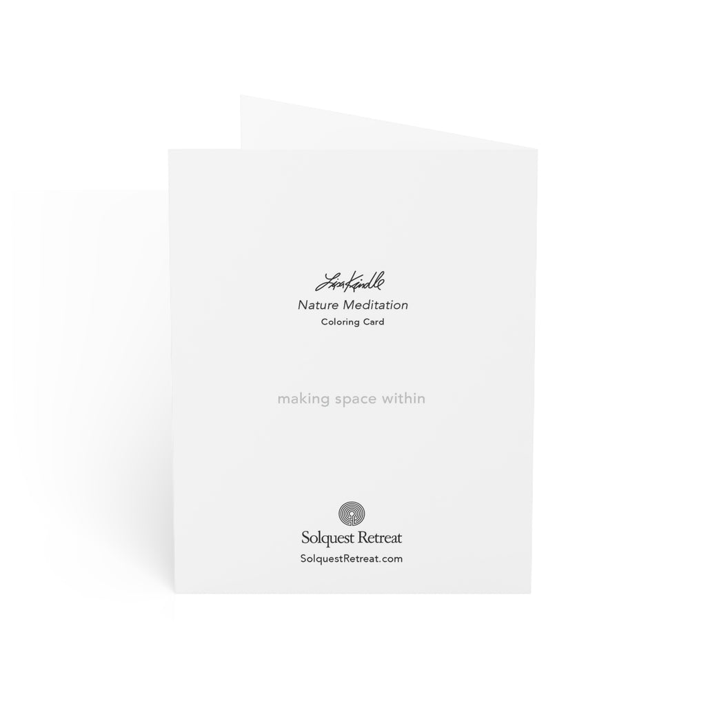 Color-Inspired Floral Greeting Cards — Nature Meditation Coloring Card (1/10/30/50 pcs)