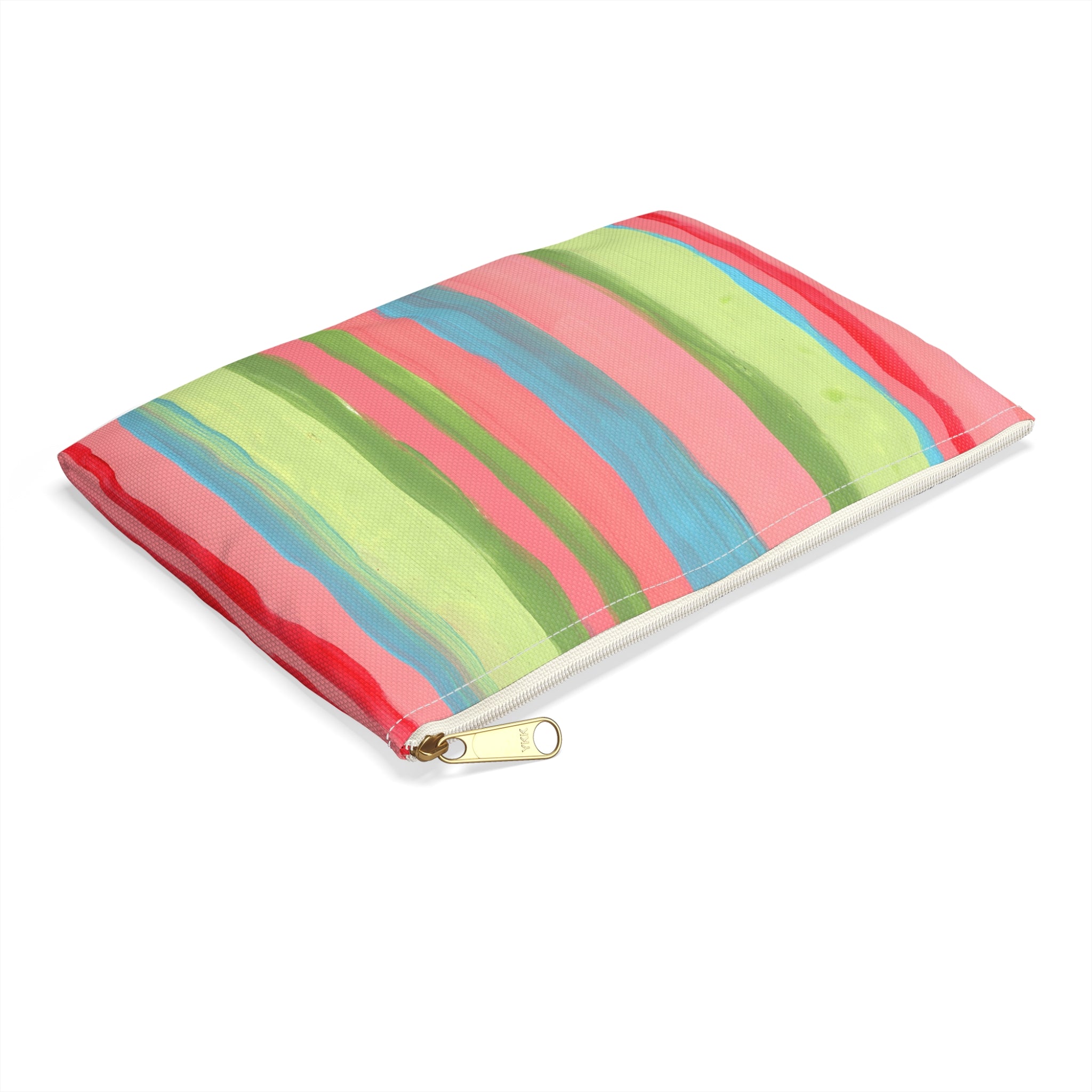 Striped Cosmetic Pouch — Colorful Pastel Makeup Accessory Bag