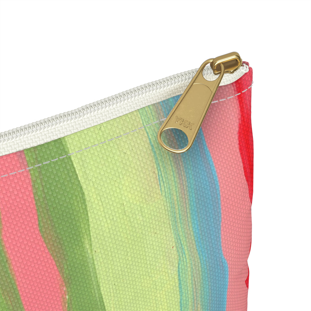 Striped Cosmetic Pouch — Colorful Pastel Makeup Accessory Bag