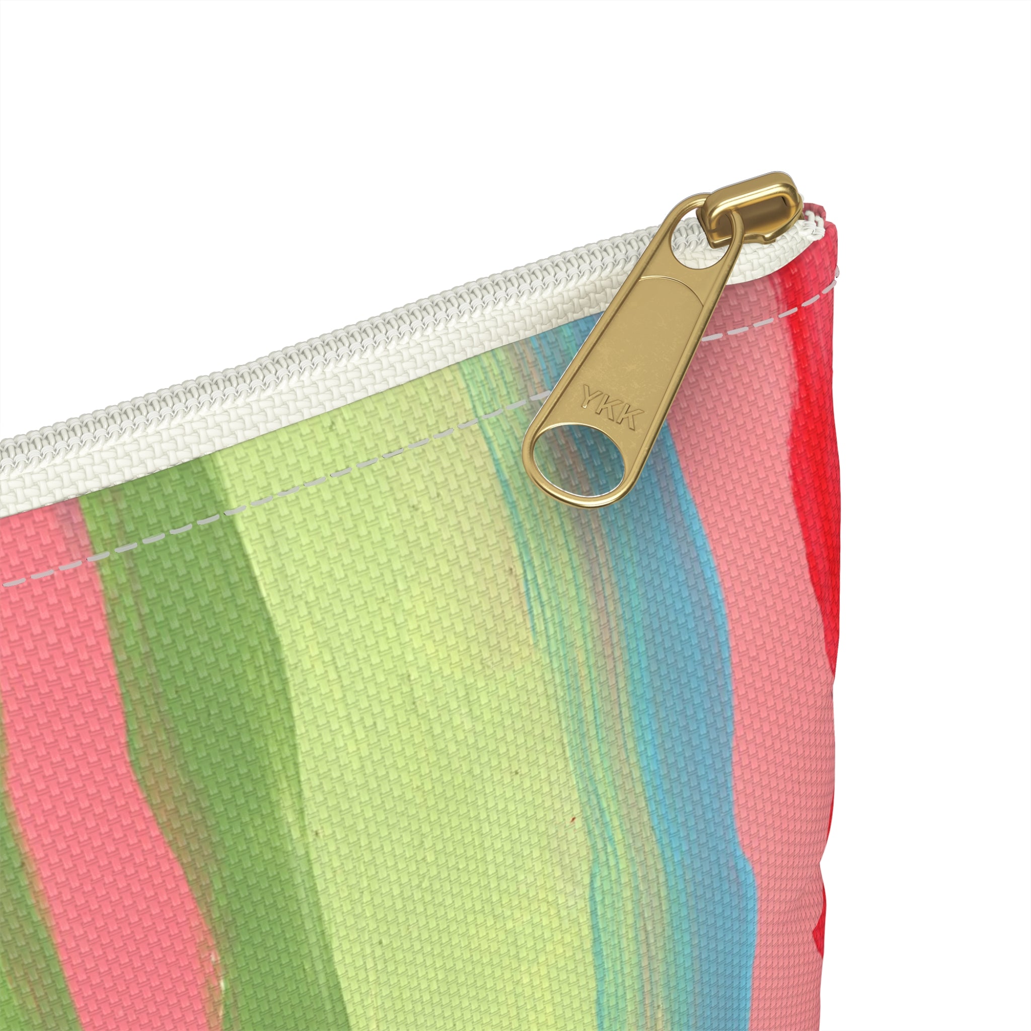 Striped Cosmetic Pouch — Colorful Pastel Makeup Accessory Bag