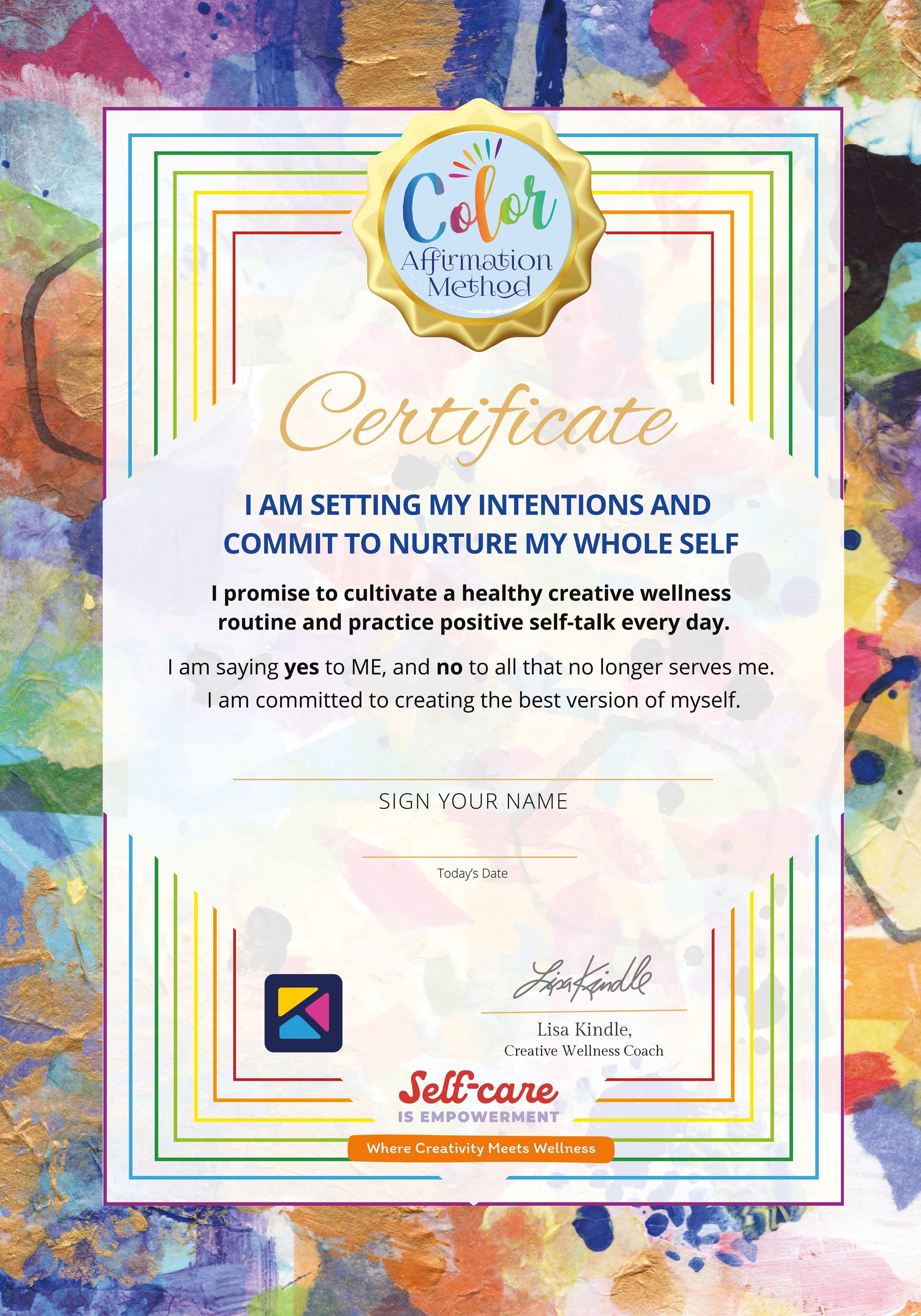 Color Affirmation Workbook and Journal