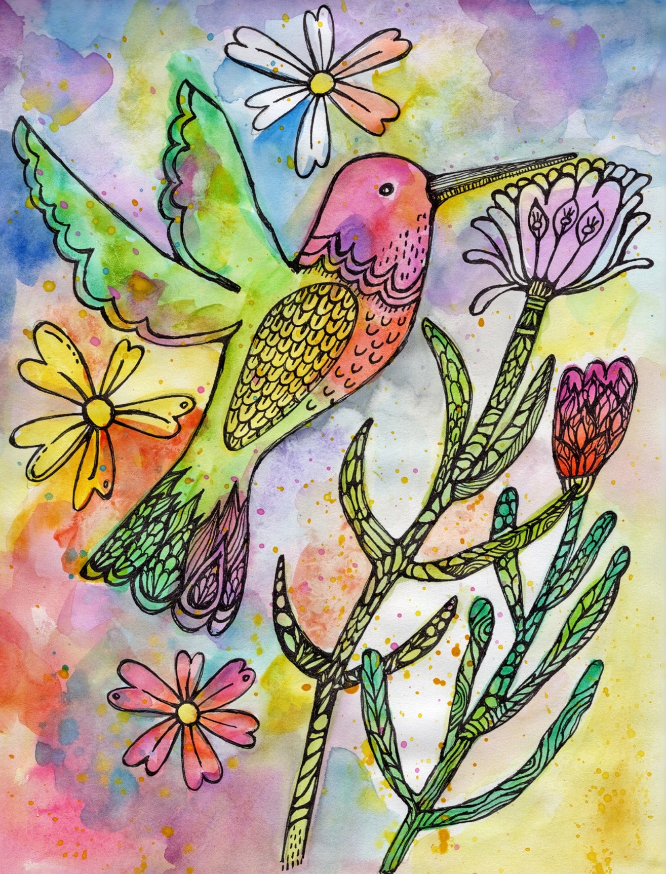 Bird & Bloom Collection: Set of 3 blank note cards