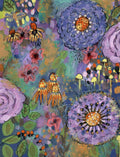 Purple Floral Fantasy: Blank Note Card