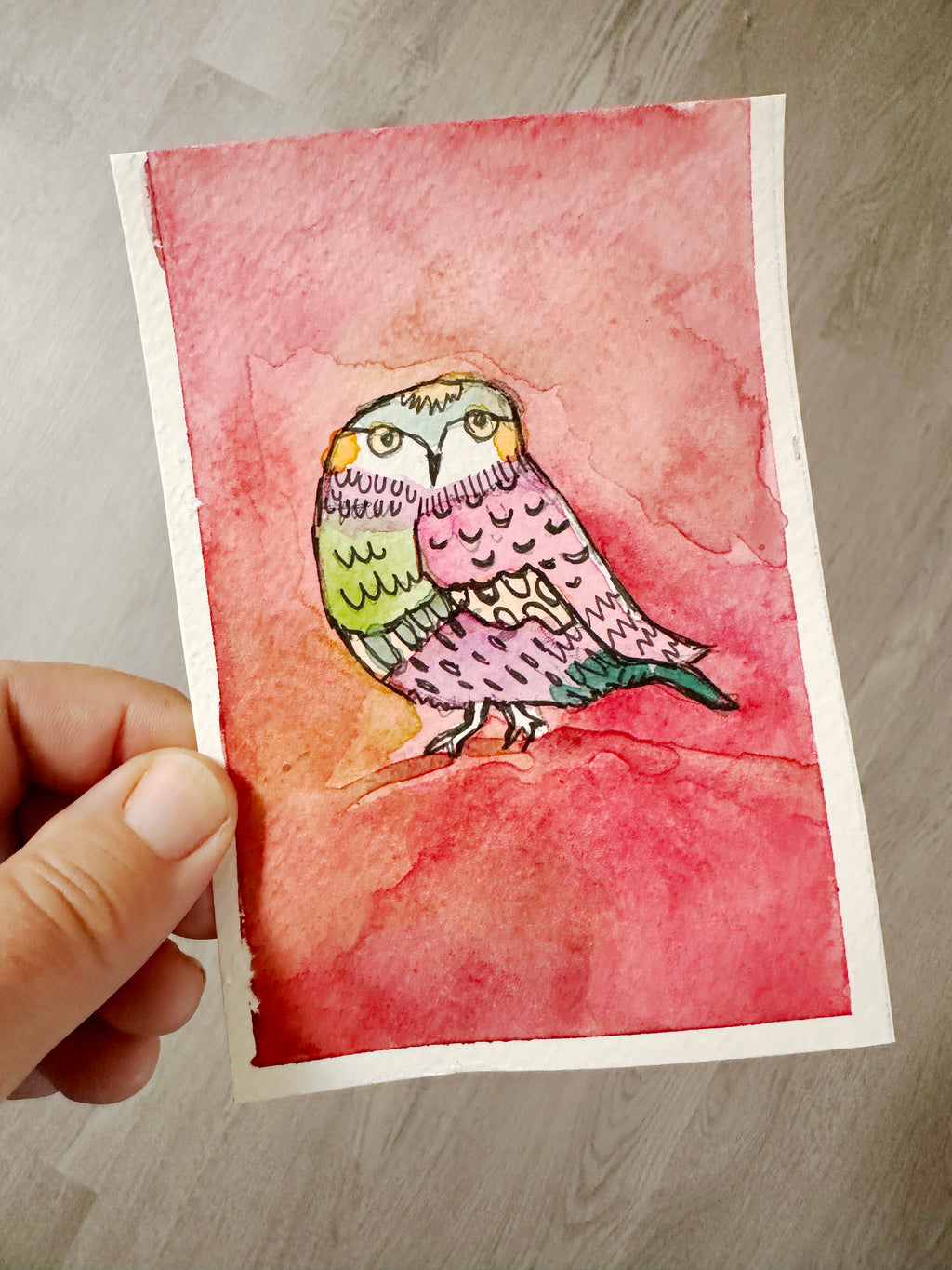 WISE OWL l ORIGINAL MINI ART SERIES  l  Patches the Owl